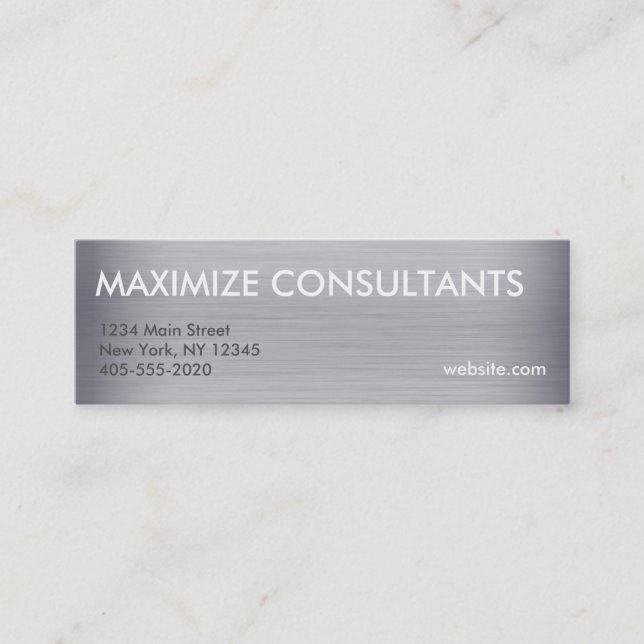 Cartão De Visita Mini Miniplacas de textura metálica de titânio (Frente)