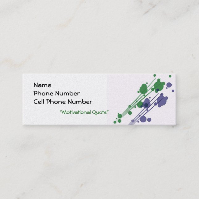 Cartão De Visita Mini Modelo de Design moderno (Frente)