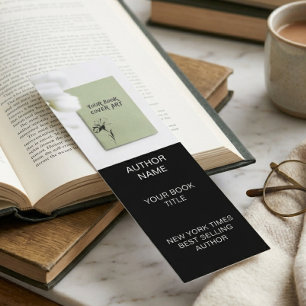 Cartão De Visita Mini Modelo de Marcador de Autor Minimalista com Capa d