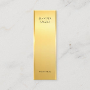 Cartão De Visita Mini Modelo Elegante Dourado de Faux Glamorous Moderno