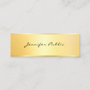 Cartão De Visita Mini Modelo Elegante Moderno e Dourado