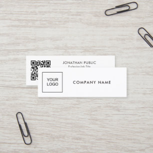 Cartão De Visita Mini Modelo Simples Moderno Envie o Logotipo da sua Emp