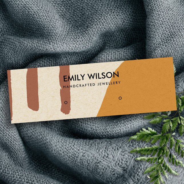 CARTÃO DE VISITA MINI MODERN ABSTRATO TERRACOTTA RED ART STUD DISPLAY (Criador carregado)