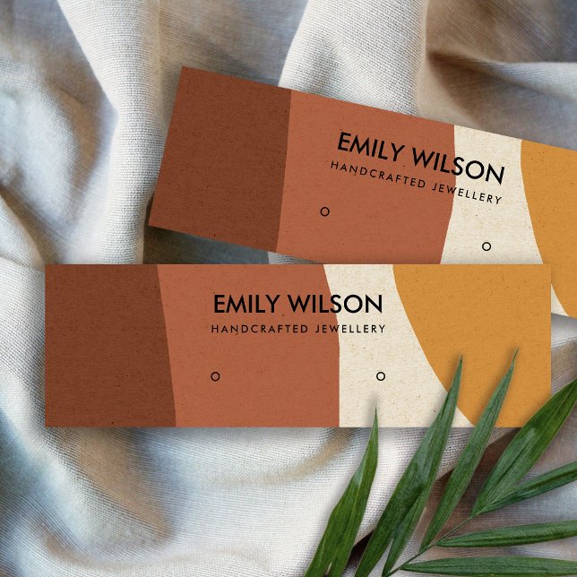 CARTÃO DE VISITA MINI MODERN ABSTRATO TERRACOTTA RED ART STUD DISPLAY (Criador carregado)