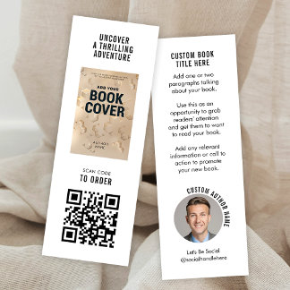 Cartão De Visita Mini Modern Book Launch Author Photo Mini Bookmark Card