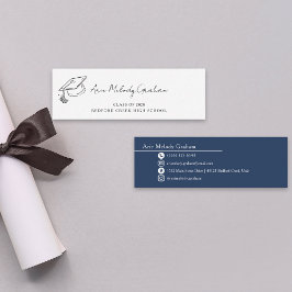 Cartão De Visita Mini Modern Handwritten Script Graduate Name Card