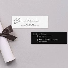Cartão De Visita Mini Modern Handwritten Script Graduate Name Card