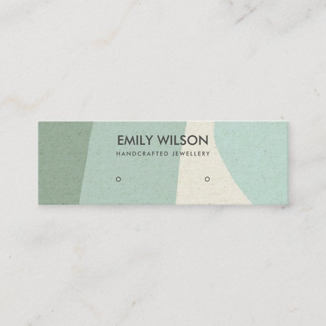 CARTÃO DE VISITA MINI MODERNO ABSTRATO SOFT AQUA BLUE ART STUD EXIBIR (Frente)