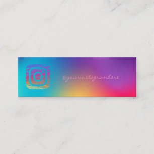 Cartão De Visita Mini Moderno Elegante, Instagram Social Colorido