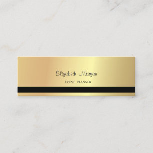 Cartão De Visita Mini Moderno Elegante Profissional Sofisticado Dourado,