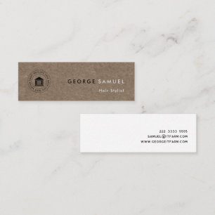 Cartão De Visita Mini Moderno Logotipo e Nome Empresariais Simples e Ele