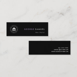 Cartão De Visita Mini Moderno Logotipo e Nome Empresarial Personalizado