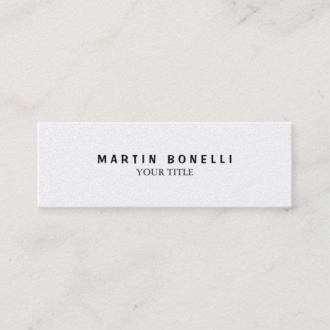 Cartão De Visita Mini Moderno profissional fino simples (Frente)