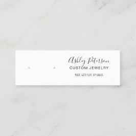 Cartão De Visita Mini Monitor de brinco de joias preto-e-preto minimalis