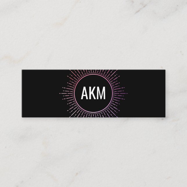 Cartão De Visita Mini Monograma com Elementos de Iluminação (Frente)