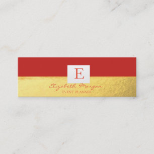 Cartão De Visita Mini Monograma Profissional Moderno Elegante Dourado