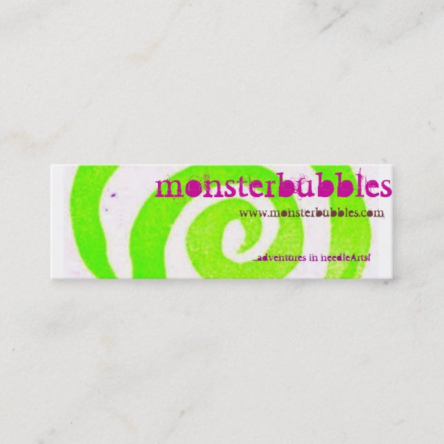 Cartão De Visita Mini monsterbubbles (Frente)
