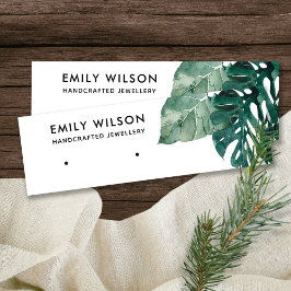 CARTÃO DE VISITA MINI MOSTERA FAUNA STUD EARRPLAY VERDE TROPICAL MOSTERA