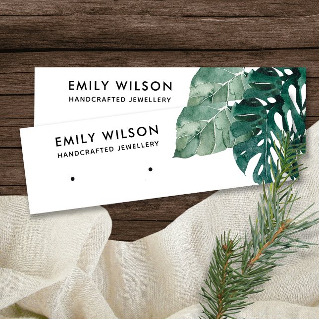 CARTÃO DE VISITA MINI MOSTERA FAUNA STUD EARRPLAY VERDE TROPICAL MOSTERA (Criador carregado)