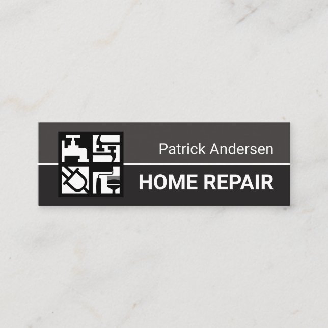 Cartão De Visita Mini Motif de Ferramentas de Construção Profissional de (Frente)