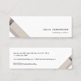 Cartão De Visita Mini motivo geométrico minimalista moderno beige