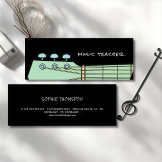 Cartão De Visita Mini Music teacher guitar private lessons