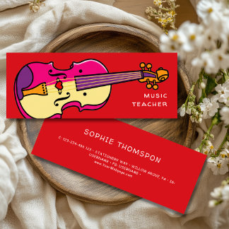 Cartão De Visita Mini Music teacher violin private lessons
