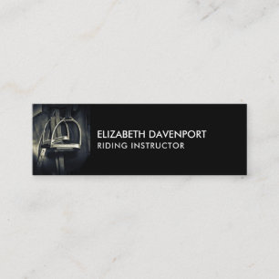 Cartão De Visita Mini Na moda Silver Stirrups em Inglês Riding Saddle