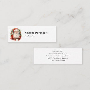 Cartão De Visita Mini Natais vintages que Santa Claus sorri