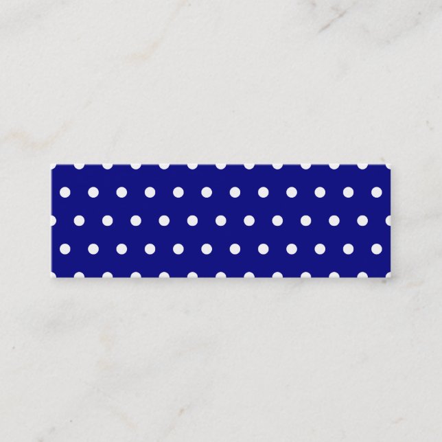 Cartão De Visita Mini Navy e Bolinhas Brancas (Frente)