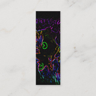 Cartão De Visita Mini Neon Glow Cat Bookmark