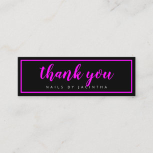 Cartão De Visita Mini Neon Moderno Rosa Tendy Hair Unhas Lealdade Salão