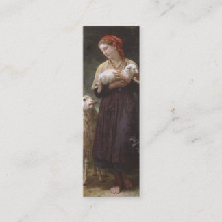 Cartão De Visita Mini Newborn Lamb Bookmark por William Bouguereau