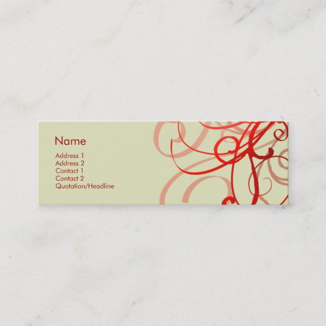 Cartão De Visita Mini No. 0025 dos redemoinhos (Frente)