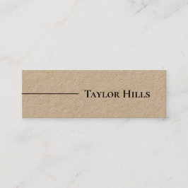 Cartão De Visita Mini Nome da linha moderna minimalista Kraft