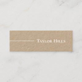 Cartão De Visita Mini Nome da linha moderna minimalista Kraft