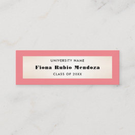 Cartão De Visita Mini Nome Impressivo de Graduação Dourada Coral Inserir