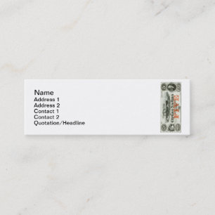 Cartão De Visita Mini Nota de 5 Dólares em New Haven 1855