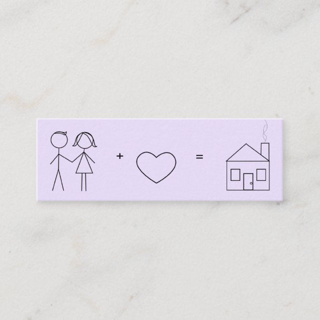 Cartão De Visita Mini Nova placa de endereço do recem casados (Frente)