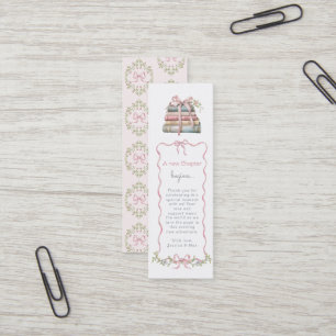 Cartão De Visita Mini Novo capítulo Pink do livro de Chás de fraldas do