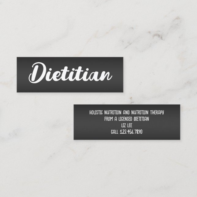 Cartão De Visita Mini Nutrição Dietitiana de Foodie (Frente/Verso)