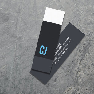 Cartão De Visita Mini O branco azul fresco legal listra o consultante do