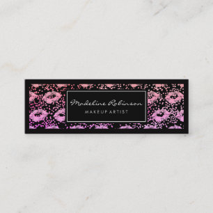 Cartão De Visita Mini O brilho vibrante do encanto beija a beira preta