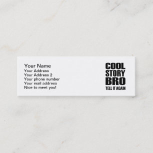 Cartão De Visita Mini O bro legal da história di-lo outra vez