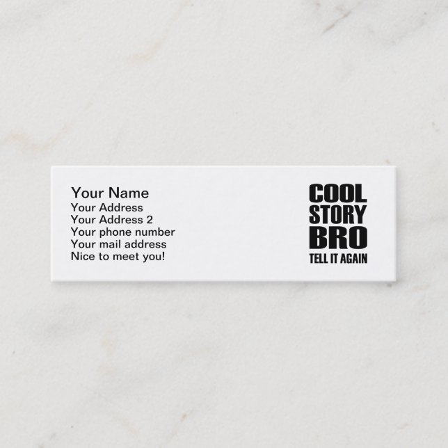 Cartão De Visita Mini O bro legal da história di-lo outra vez (Frente)