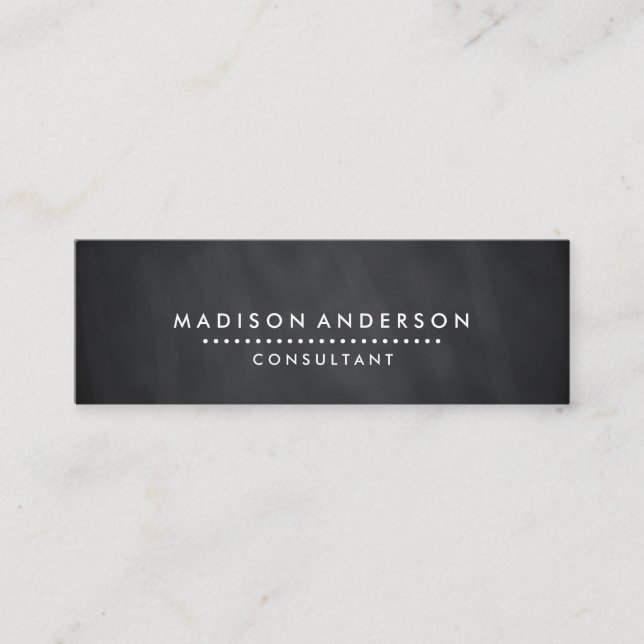 Cartão De Visita Mini O conselho de giz preto moderno elegante (Frente)