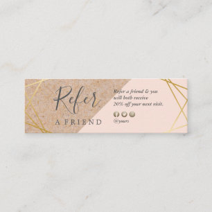 Cartão De Visita Mini O Lt impresso Kraft Dourado geométrico rosa Paste