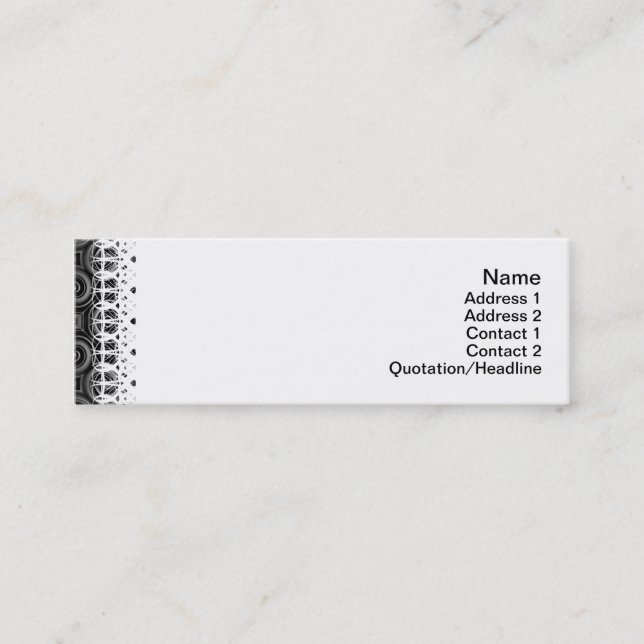 Cartão De Visita Mini O preto acena pequeno (Frente)