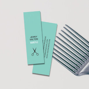 Cartão De Visita Mini O preto azul simples legal Scissors o Hairstylist