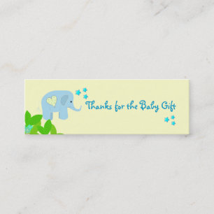 Cartão De Visita Mini Obrigado azul do elefante você